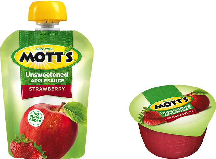 Mott's® Unsweetened Applesauce Strawberry Mott's® Unsweetened - Mott's® Unsweetened Applesauce Strawberry Mott's® Unsweetened (689x509)