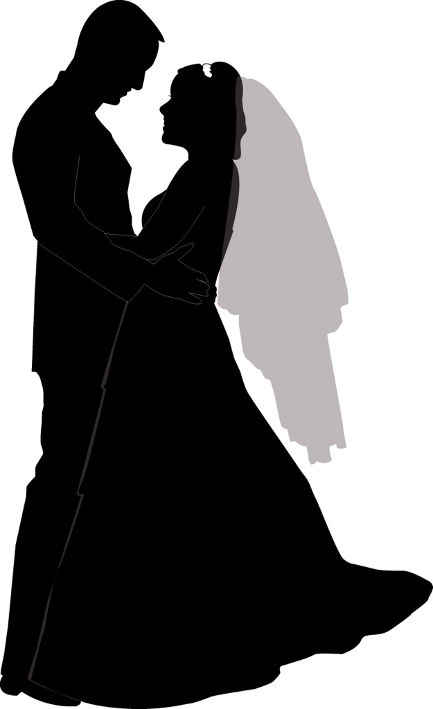 Wedding Couple Silhouette Png Free Download - Wedding Couple Silhouette Png Free Download (625x1024)