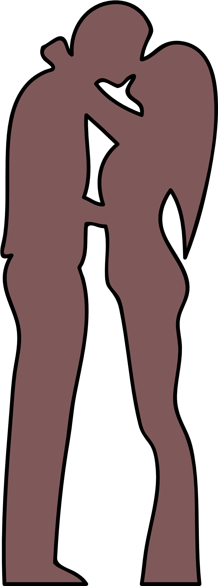 Couple Heart Love Silhouette Two Drawing - Couple Heart Love Silhouette Two Drawing (960x1920)