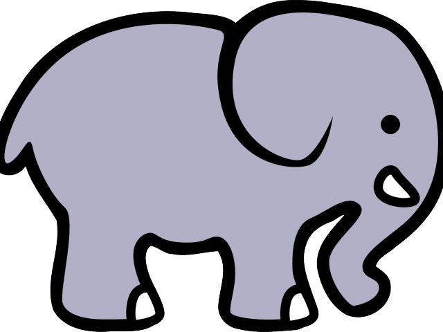 Line Art Clipart Elephant - Line Art Clipart Elephant (640x480)