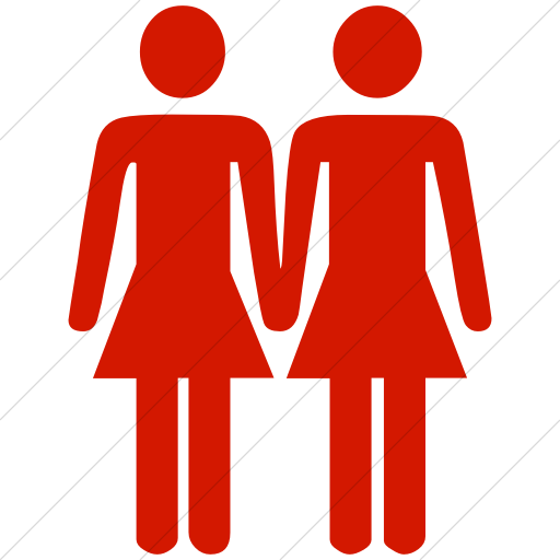 Classica Two Women Holding Hands Icon Simple Red - Classica Two Women Holding Hands Icon Simple Red (512x512)