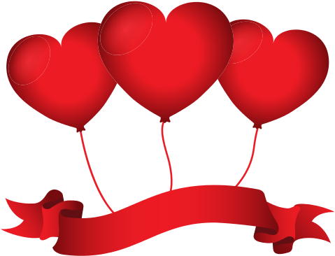 Heart Balloons With Banner - Heart Balloons With Banner (550x550)