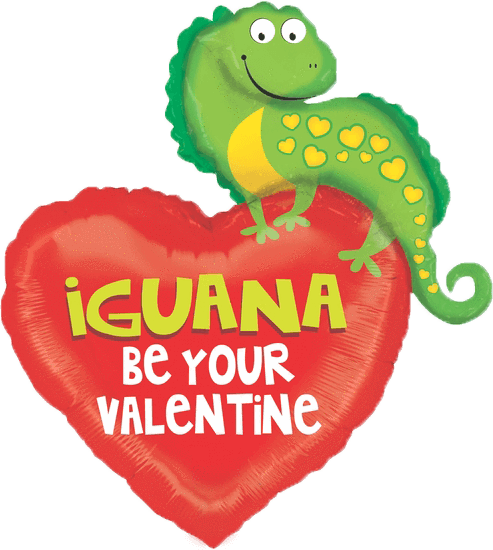 37" Jumbo Iguana Be Your Valentine Pun Valentine's - 37" Jumbo Iguana Be Your Valentine Pun Valentine's (493x550)