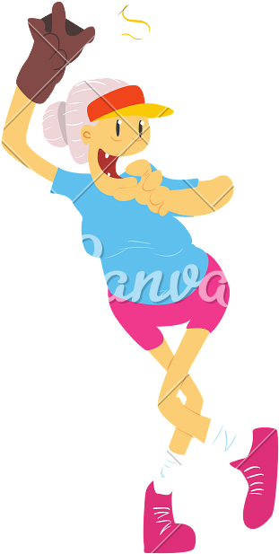 Old Lady Playing Baseball - Old Lady Playing Baseball (800x800)