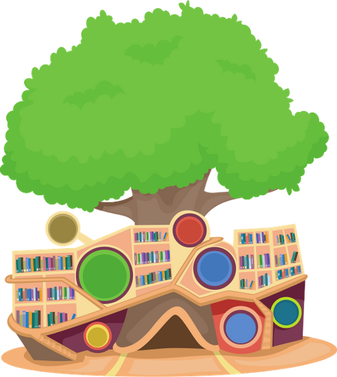 Modern Tree House Library Icons By Canva - Modern Tree House Library Icons By Canva (492x550)