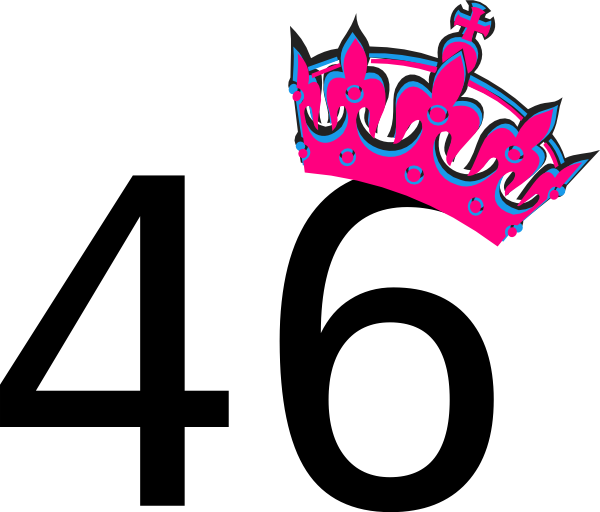 Pink Tilted Tiara And Number 46 Clip Art At Clker Com - Pink Tilted Tiara And Number 46 Clip Art At Clker Com (600x512)