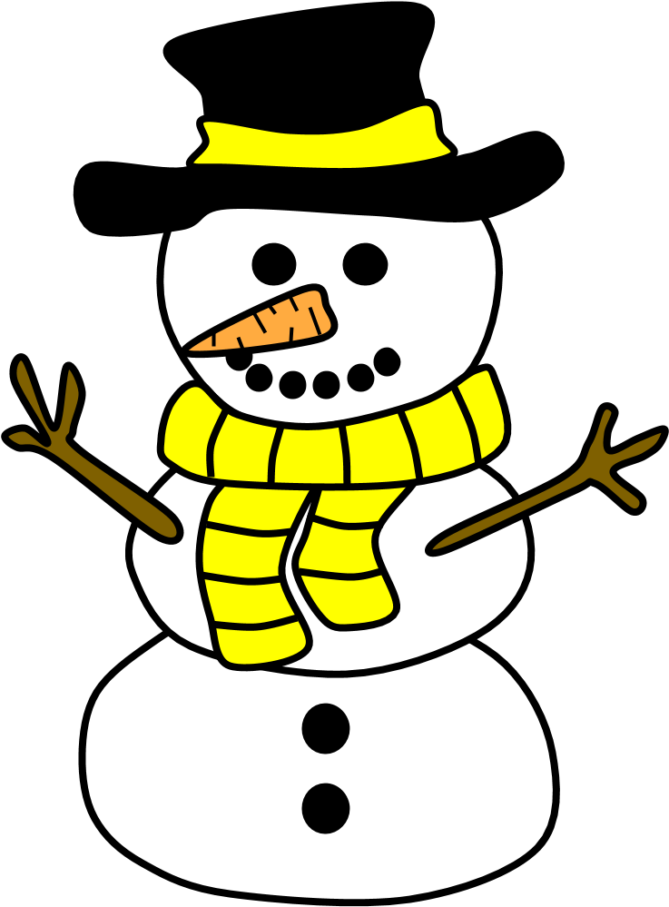 Snowman, Hat, Scarf, Yellow - Snowman, Hat, Scarf, Yellow (816x1056)