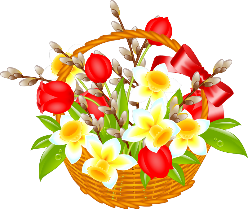 Flower Basket Clip Art - Flower Basket Clip Art (800x675)
