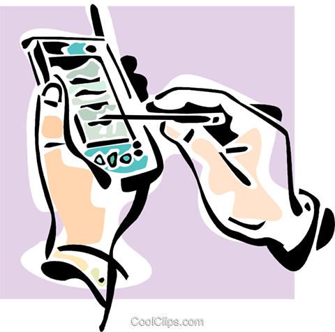 Hand Working Pda Royalty Free Vector Clip Art Illustration - Hand Working Pda Royalty Free Vector Clip Art Illustration (480x476)