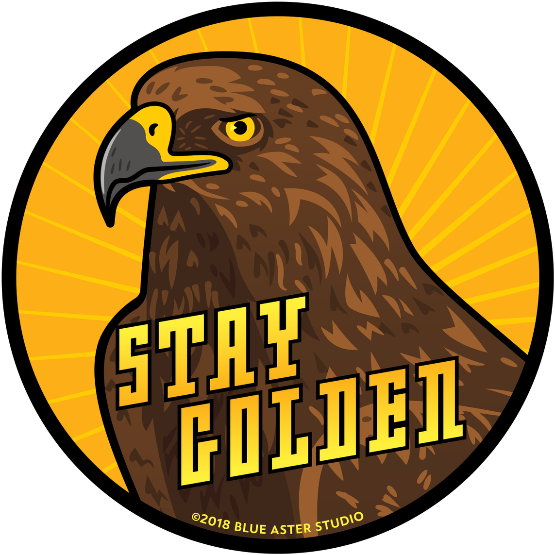 Circular Badge Featuring An Illustrated Golden Eagle - Circular Badge Featuring An Illustrated Golden Eagle (1200x1200)