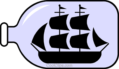 Ship In A Bottle Royalty Free Vector Clip Art Illustration - Ship In A Bottle Royalty Free Vector Clip Art Illustration (480x280)