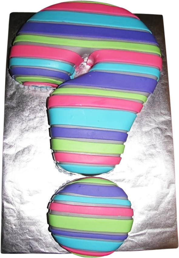 Striped Question Mark Cake Gender Reveal Cakes - Striped Question Mark Cake Gender Reveal Cakes (675x900)