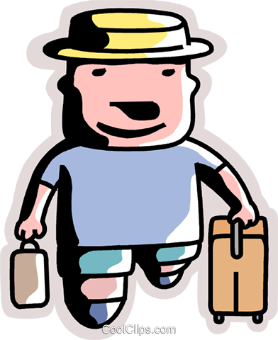 Man Going On Vacation Royalty Free Vector Clip Art - Man Going On Vacation Royalty Free Vector Clip Art (392x480)