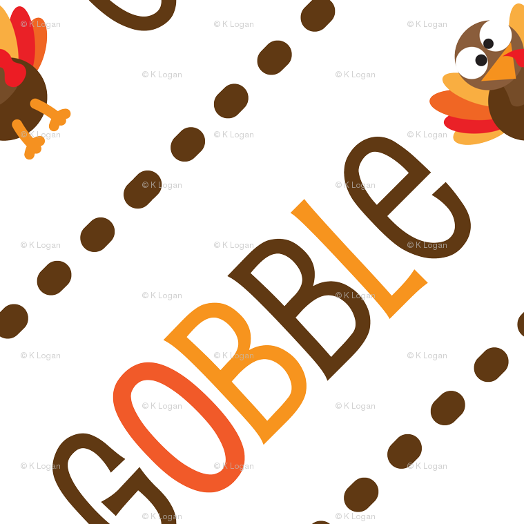 Thanksgiving Turkey Gobble Gobble Thanksgiving Pattern - Thanksgiving Turkey Gobble Gobble Thanksgiving Pattern (759x759)