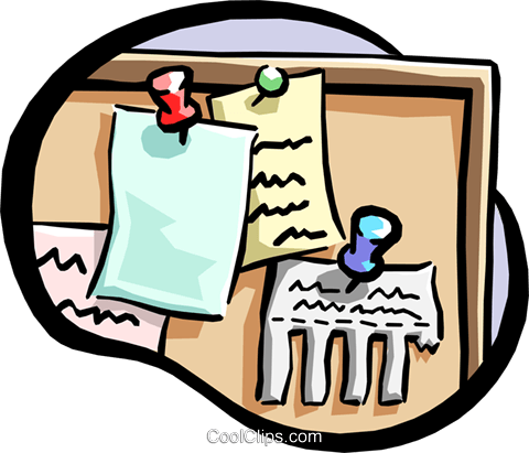 Bulletin Board Royalty Free Vector Clip Art Illustration - Bulletin Board Royalty Free Vector Clip Art Illustration (480x411)