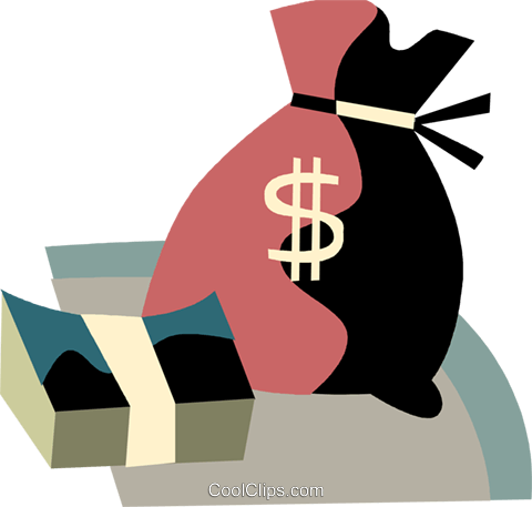 Money Bag With Bundled Cash Royalty Free Vector Clip - Money Bag With Bundled Cash Royalty Free Vector Clip (480x457)