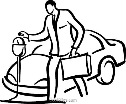 Man Putting Money Into A Parking Meter Royalty Free - Man Putting Money Into A Parking Meter Royalty Free (480x396)