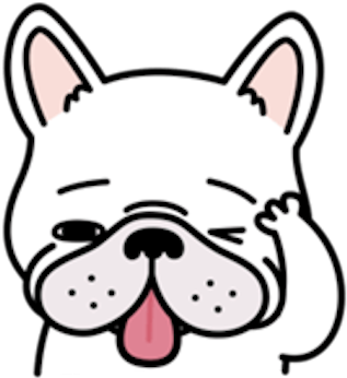 French Bulldog Black N White Messages Sticker-8 - French Bulldog Black N White Messages Sticker-8 (350x374)