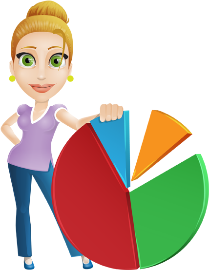 Image For Free Lady Behind Pie Chart Vector Character - Image For Free Lady Behind Pie Chart Vector Character (657x582)