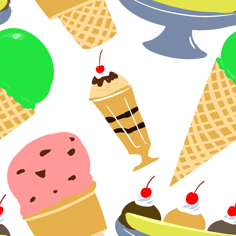 Ice Cream Pattern By Avionscreator - Ice Cream Pattern By Avionscreator (894x894)