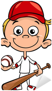 Boy Baseball Player Cartoon Illustration Sticker • - Boy Baseball Player Cartoon Illustration Sticker • (400x400)