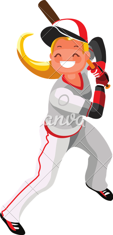 Baseball Girl Mascot Poster - Baseball Girl Mascot Poster (385x800)