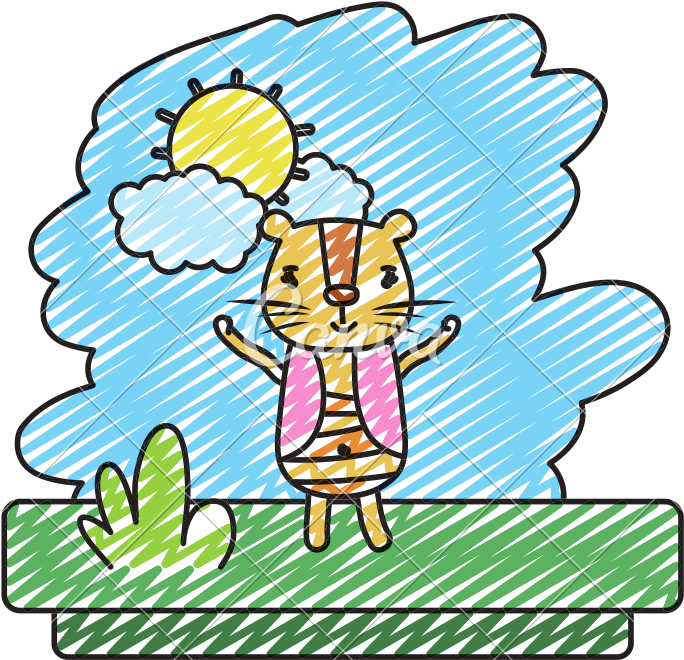 Doodle Female Lion Cute Wild Animal - Doodle Female Lion Cute Wild Animal (800x800)