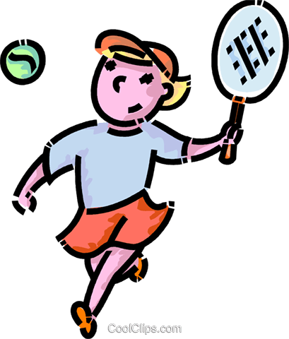 Girl Playing Tennis Royalty Free Vector Clip Art Illustration - Girl Playing Tennis Royalty Free Vector Clip Art Illustration (409x480)