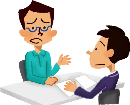 Worried Man Having Consultation Free Illustrations - Worried Man Having Consultation Free Illustrations (433x350)
