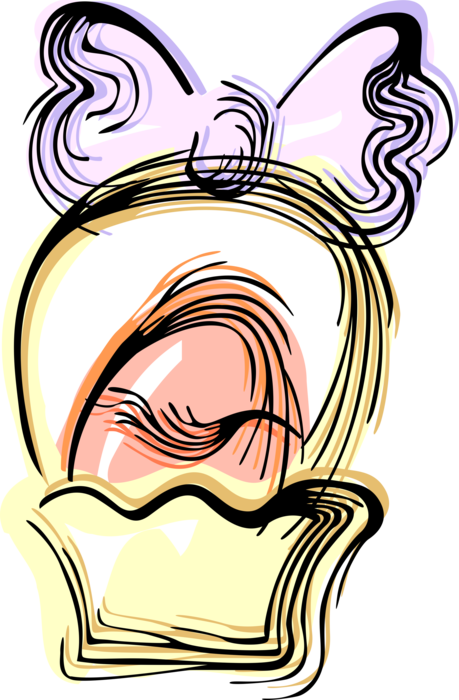 Vector Illustration Of Easter Basket With Ribbon Bow - Vector Illustration Of Easter Basket With Ribbon Bow (459x700)