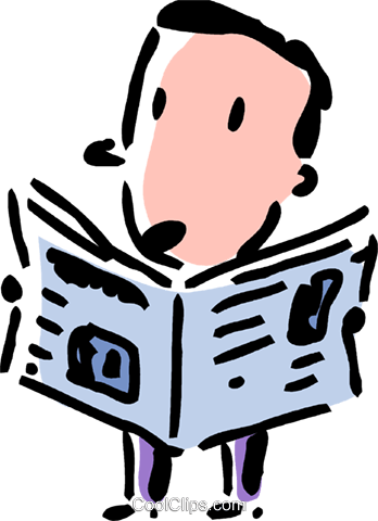 Man Reading The Newspaper Royalty Free Vector Clip - Man Reading The Newspaper Royalty Free Vector Clip (348x480)