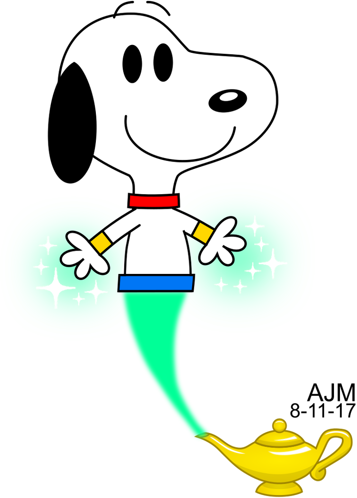 Genie Snoopy Doing Djinn Magic By Makatoons - Genie Snoopy Doing Djinn Magic By Makatoons (752x1063)