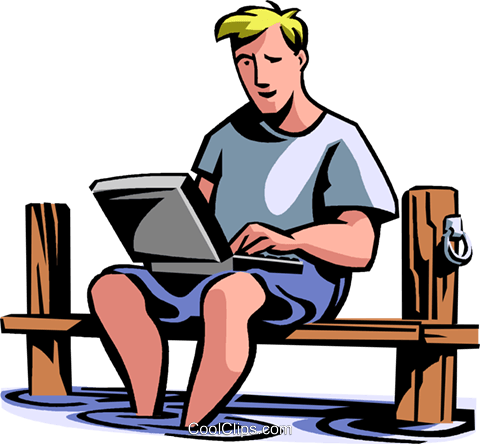 Relaxing On With Laptop Royalty Free Vector - Relaxing On With Laptop Royalty Free Vector (480x444)