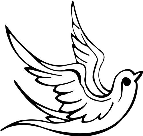 Dove Line Art - Dove Line Art (500x476)