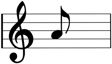 Treble Clef And Note - Treble Clef And Note (400x400)