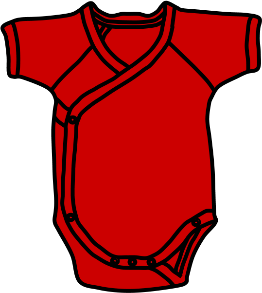 Onesie, Short Sleeve, Buttons, Red - Onesie, Short Sleeve, Buttons, Red (816x1056)