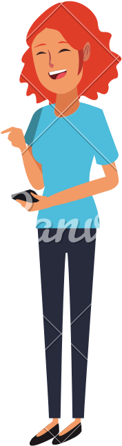 Happy Young Woman With Smart Device Mobile - Happy Young Woman With Smart Device Mobile (800x800)