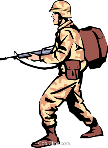 Military Man Royalty Free Vector Clip Art Illustration - Military Man Royalty Free Vector Clip Art Illustration (351x480)