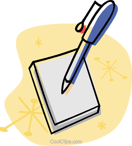 Paper With Pen Royalty Free Vector Clip Art Illustration - Paper With Pen Royalty Free Vector Clip Art Illustration (433x480)