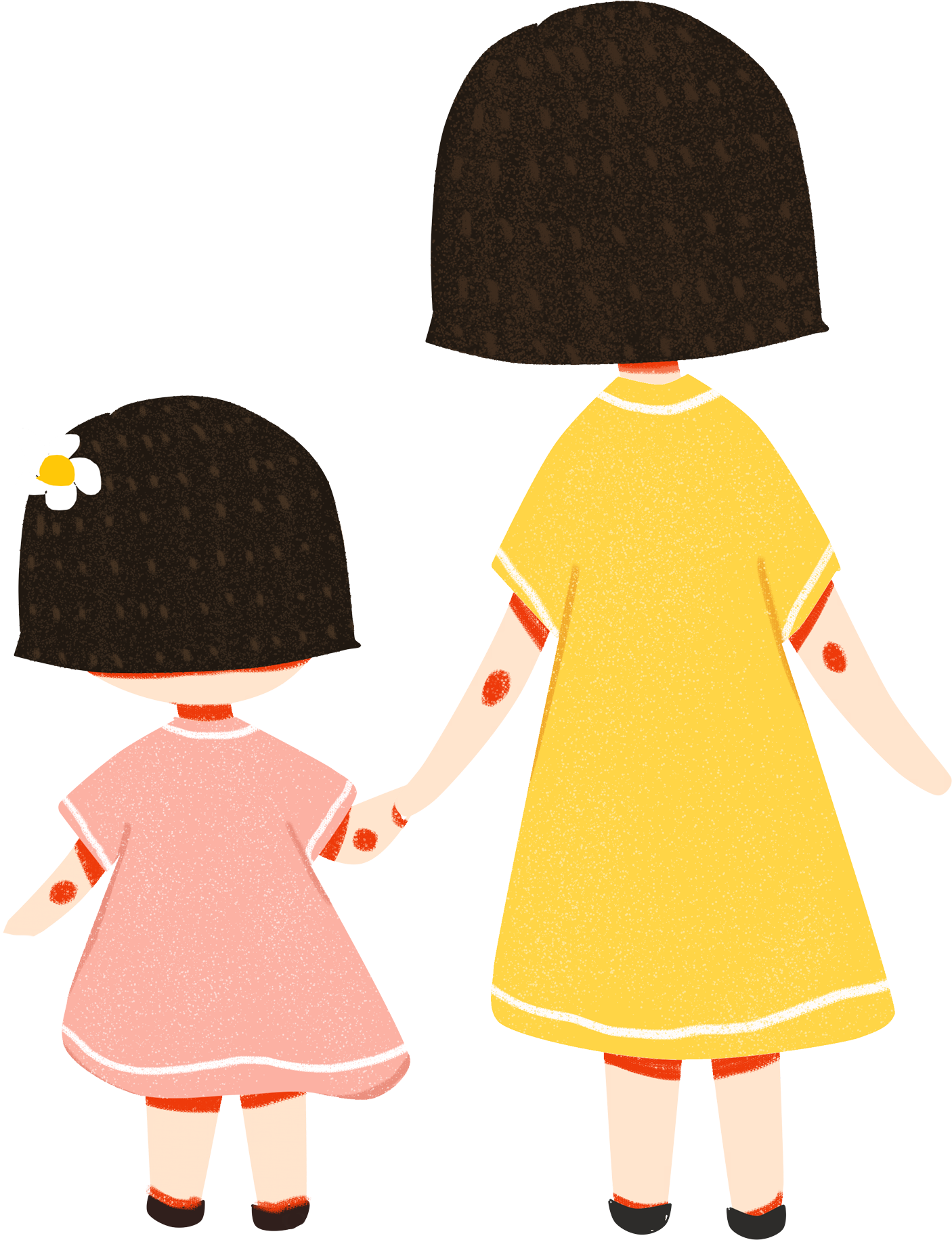 Flat Design Mother Daughter Characters - Flat Design Mother Daughter Characters (2000x2000)