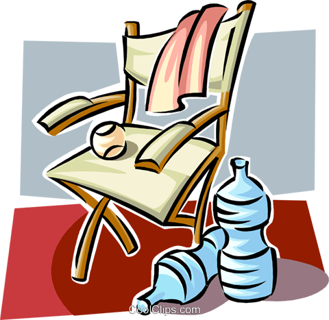Chair And Water Bottles Royalty Free Vector Clip Art - Chair And Water Bottles Royalty Free Vector Clip Art (480x467)