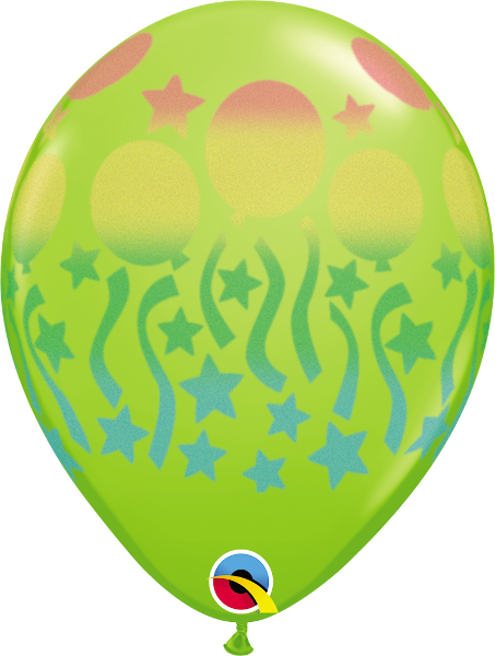 Birthday Spray Fashion Lime Green 11" Balloons - Birthday Spray Fashion Lime Green 11" Balloons (453x600)