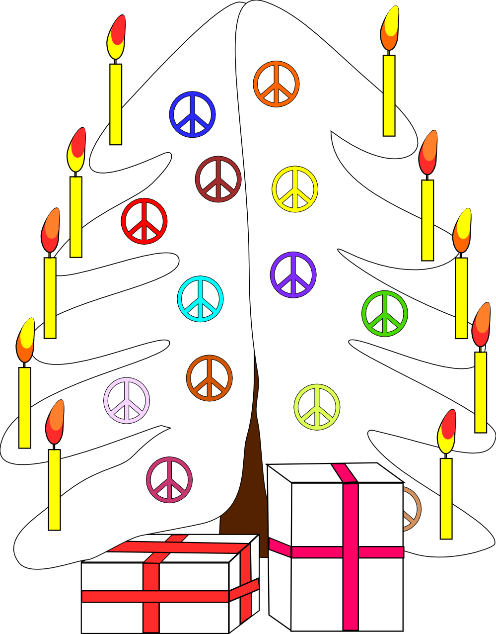 Peace Sign Christmas Tree Clip Art - Peace Sign Christmas Tree Clip Art (999x1275)