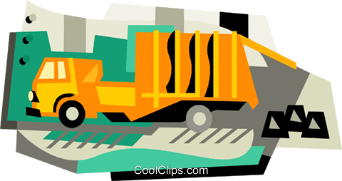 Garbage Truck Royalty Free Vector Clip Art Illustration - Garbage Truck Royalty Free Vector Clip Art Illustration (480x254)