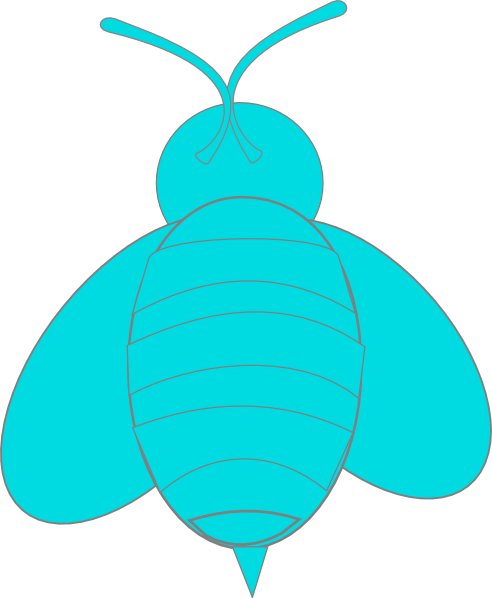 Blue Bee Svg Clip Arts 492 X 598 Px - Blue Bee Svg Clip Arts 492 X 598 Px (492x598)