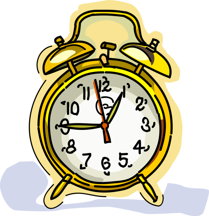 Vector Illustration Of Alarm Clock Ringing Its Morning - Vector Illustration Of Alarm Clock Ringing Its Morning (677x700)