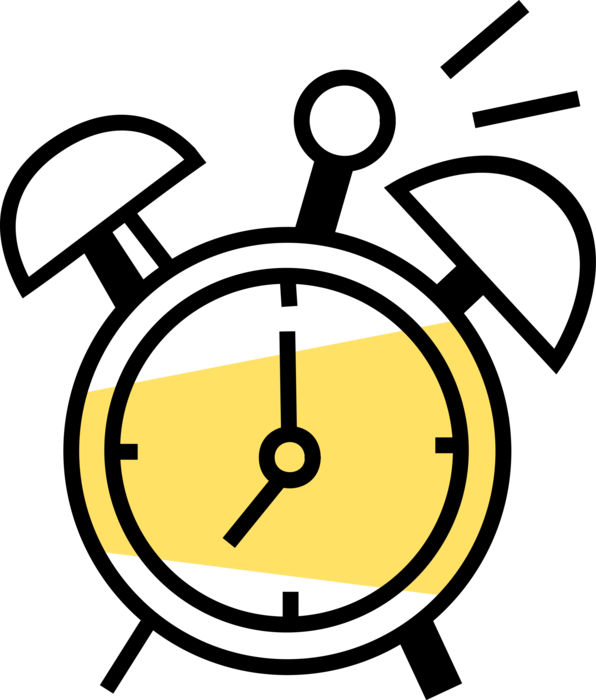 Vector Illustration Of Alarm Clock Ringing Its Morning - Vector Illustration Of Alarm Clock Ringing Its Morning (596x700)
