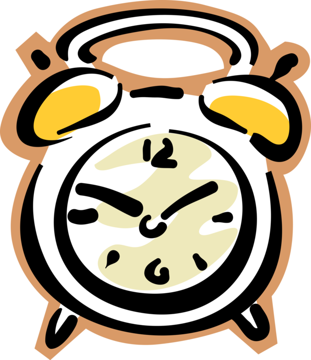 Vector Illustration Of Alarm Clock Ringing Its Morning - Vector Illustration Of Alarm Clock Ringing Its Morning (606x700)