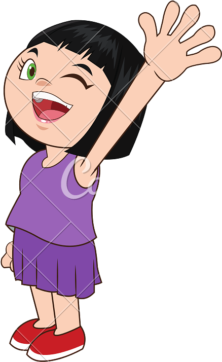 Little Girl Smiling And Waving Icon - Little Girl Smiling And Waving Icon (800x800)