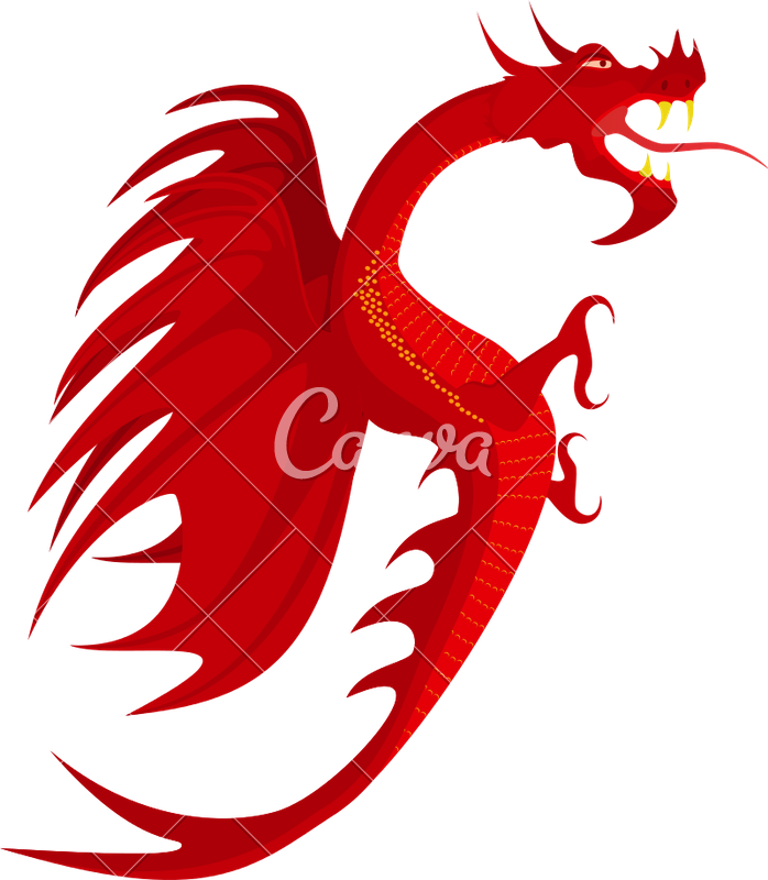 Red Dragon Isolated Icon - Red Dragon Isolated Icon (698x800)